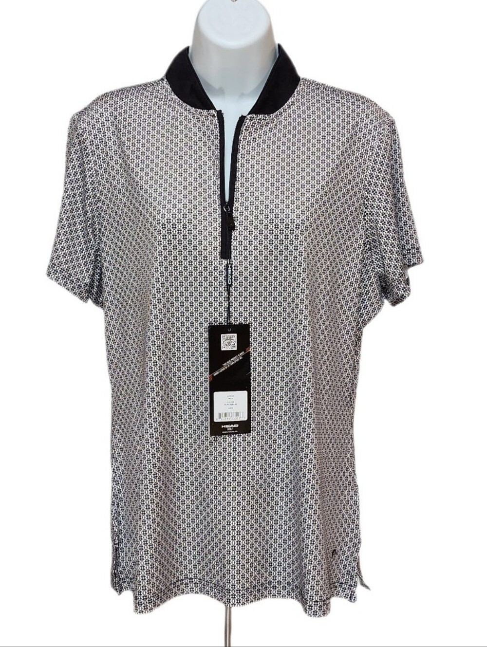 HEAD Golf Women's Mila Short Sleeve Polo Shirt Zip Up Collar UV Protection L